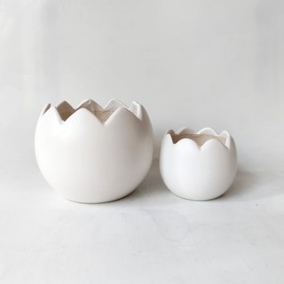 Chậu trồng cây hình trứng trồng cây siêu cute, đáng yêu (màu ngẫu nhiên), chậu sứ Bát Tràng cao cấp