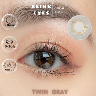 Kính Áp Tròng Lens Mắt YOUNGONE BLINKSEYES 14mm Màu Xám Tây Vân Xoắn TW Gray Cho Mắt Cận 0-6 Độ Dùng 6 Tháng
