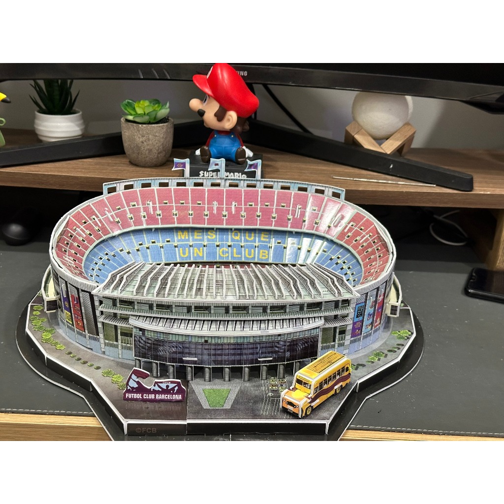 (Tặng kèm đèn) Bộ lắp ghép mô hình 3D Sân Vận Động cỡ lớn, Quà lưu niệm, Messi Huyền thoại, Lắp ghép