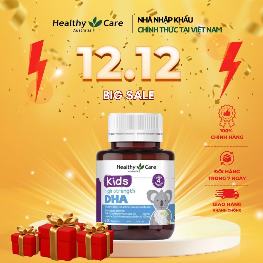 Viên Uống DHA Kids Healthycare Cho Bé 60 viên- Giúp bé thông minh