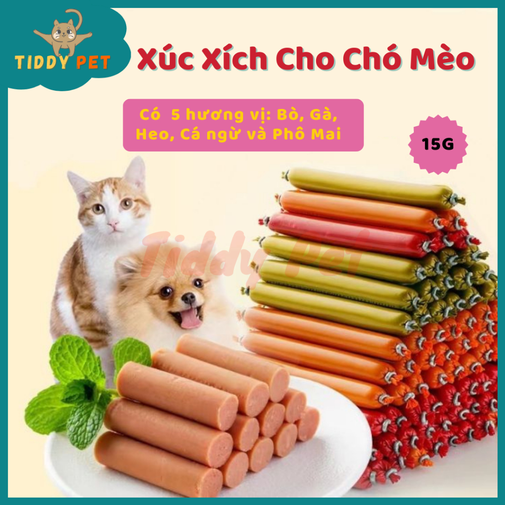Xúc Xích Cho Chó Mèo - Thức Ăn Cho Thú Cưng - Tiddy Pet Shop
