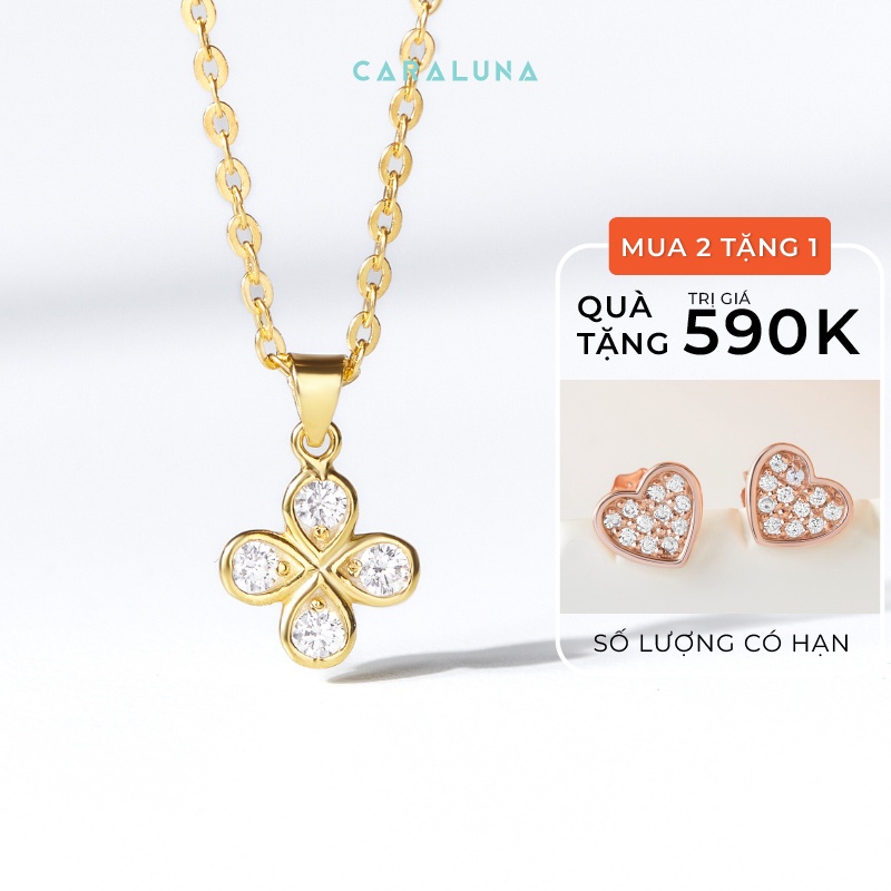 Dây Chuyền Bạc Nữ CARA LUNA Cỏ 4 Lá May Mắn - 4 Leaf Clover - VYN50