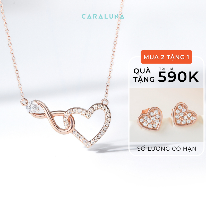 Dây Chuyền Bạc Nữ CARA LUNA Trái Tim Vô Cực Đính Đá Tình Yêu Vĩnh Cửu Infinite Love - VYN11