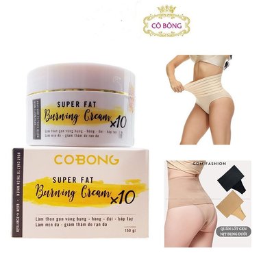 Kem tan mỡ bụng Cô Bông x10 mẫu mới nhất tặng kèm thước dây và nịch bụng hộp 150g