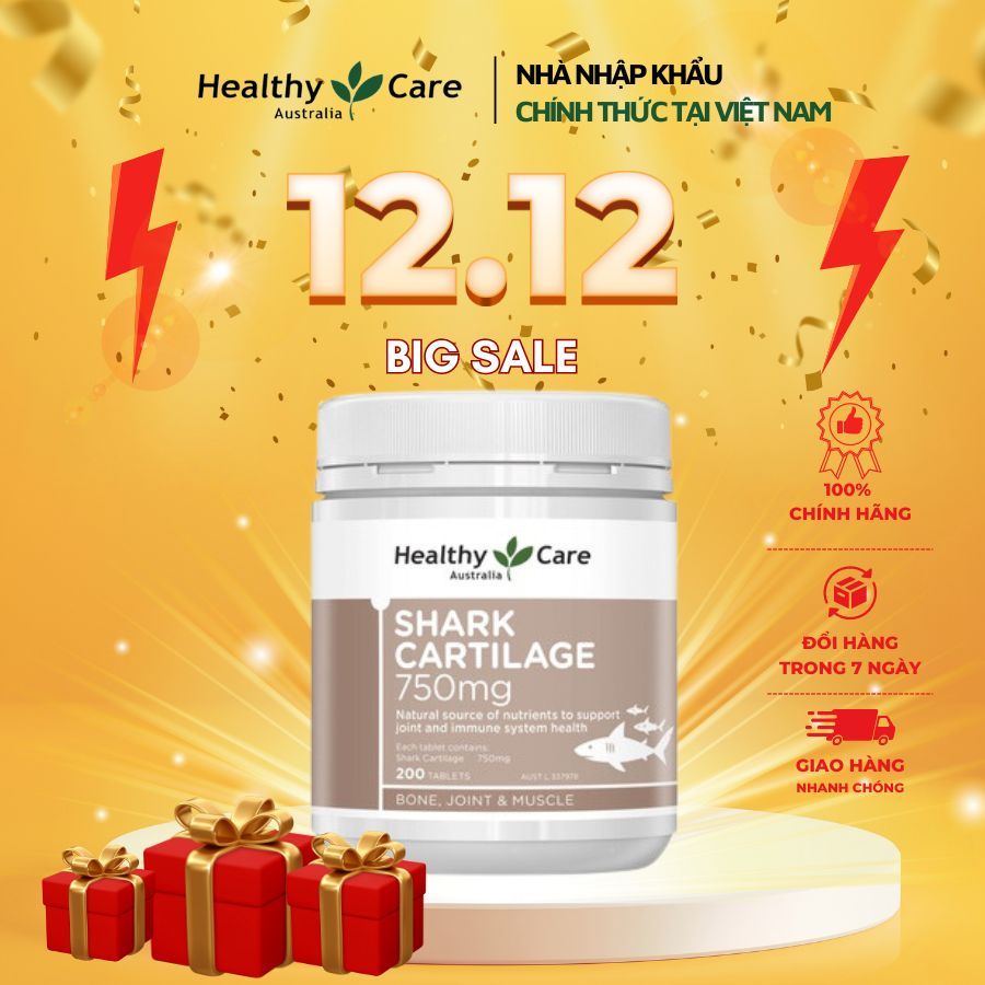 Viên Sụn Cá Mập Healthy Care Shark Cartilage 750mg 200 viên