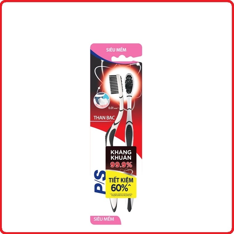 Bộ 2 Cây Bàn Chải Đánh Răng P/S Than Bạc Kháng Khuẩn