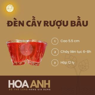 Cặp đèn cầy rượu bầu giá rẻ, đèn cầy ly rượu bầu - Đồ thờ cúng & gia dụng Hoa Anh
