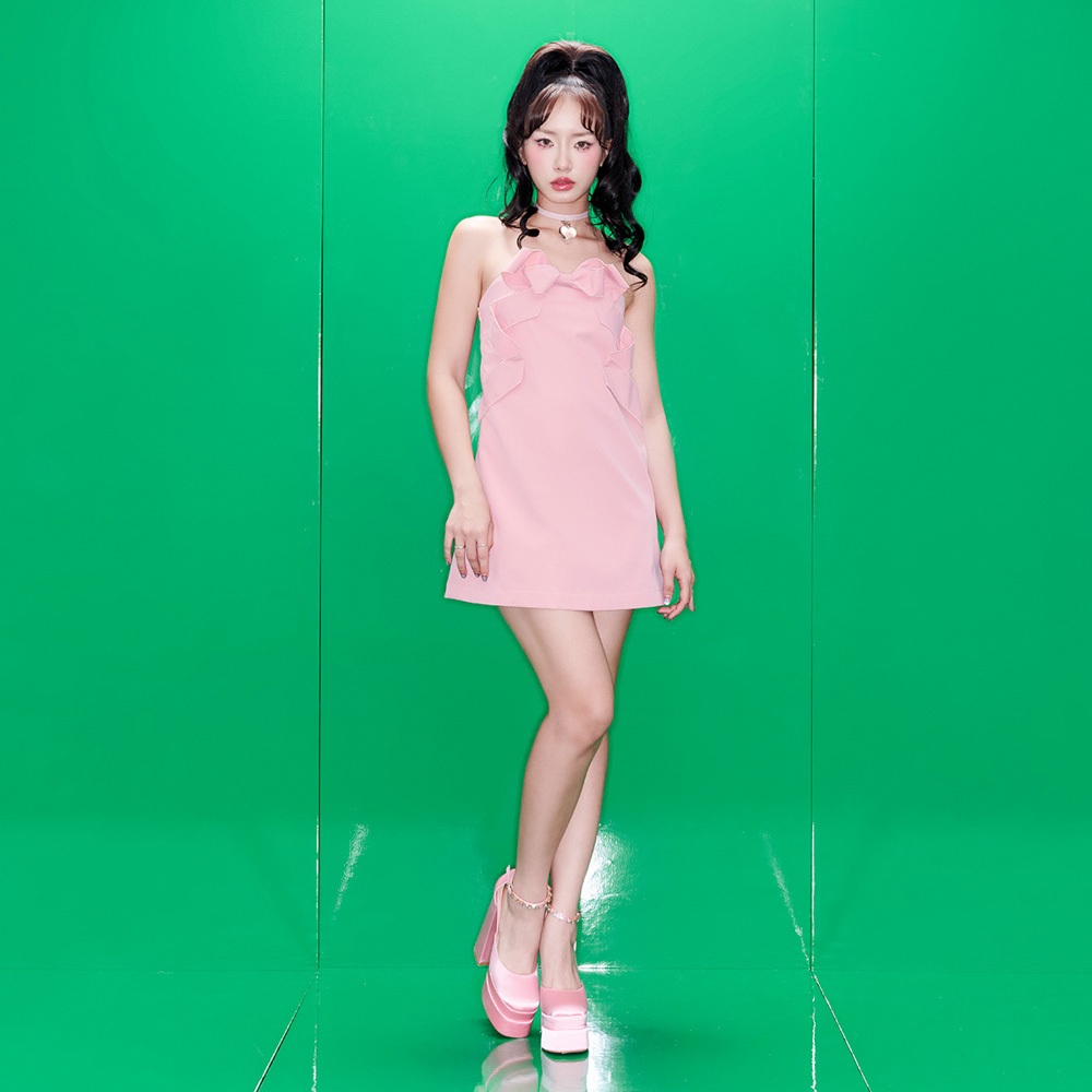 DOTTIE - Đầm ống đính nơ - Hồng - D0565