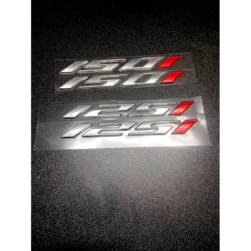 Cặp tem nổi số 125i - 150i  Trắng Đỏ Wave Thái, Click 125 150, Vario 125 150 2016 2017 2018 2019 2020 ...