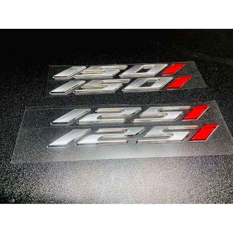 Cặp tem nổi số 125i - 150i  Trắng Đỏ Wave Thái, Click 125 150, Vario 125 150 2016 2017 2018 2019 2020 ...