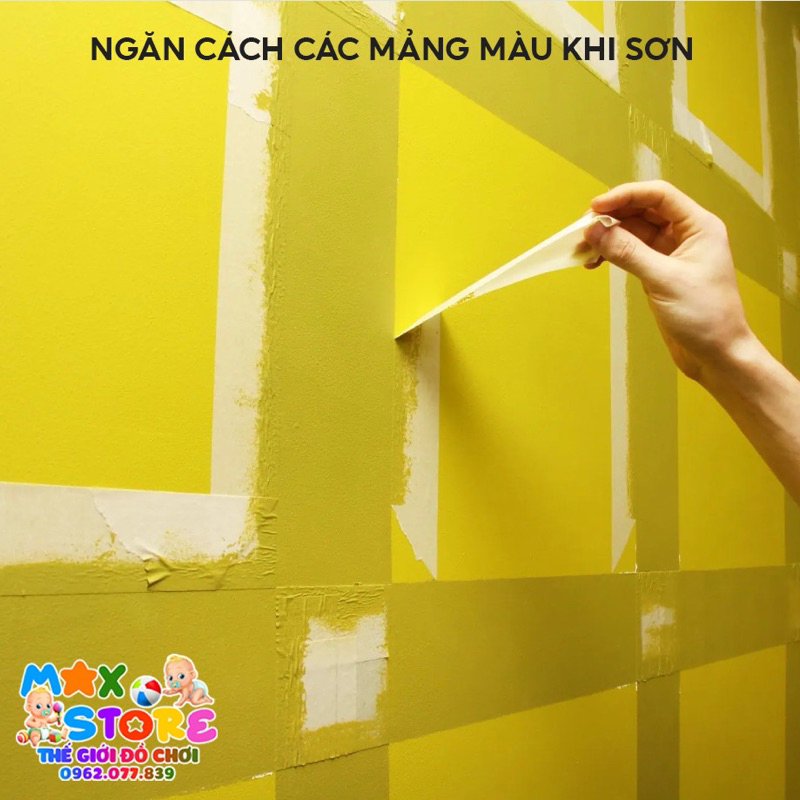 Băng keo giấy băng dính giấy dán khổ 1cm 2cm 5cm cố định giấy vẽ, chặn màu nước, viết tên ghi chú