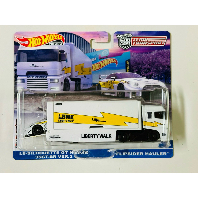 Hobby Store xe mô hình Hot Wheels Team Transport Nissan R35 LBWK - Flipsider Hauler Trắng Tem Liberty Walk Full Card