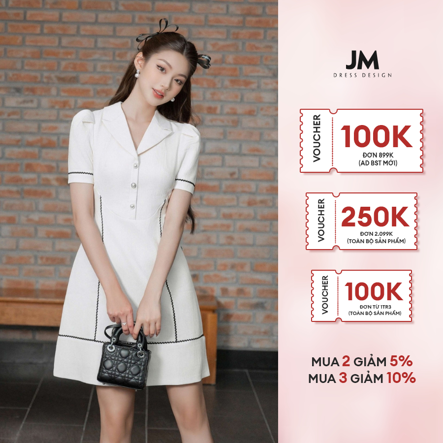 JM Dress Desgin - Đầm cổ đức đè ren 1S67.2304WF