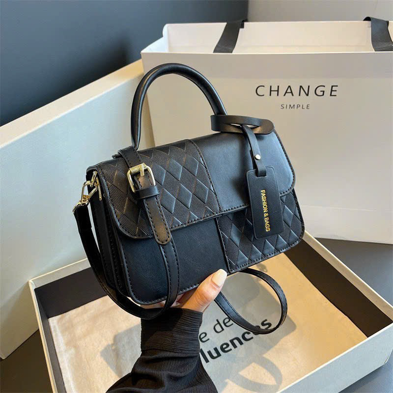 Túi xách nữ đeo chéo cầm tay da phối màu dáng chữ nhật Kèm Móc Fahion