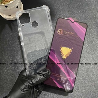 Ốp lưng và kính cường lực màn hình Realme C12 - Loại trong suốt chống sốc
