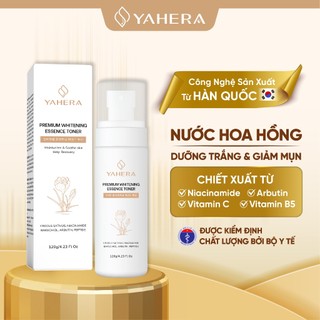 Nước hoa hồng dưỡng trắng da YAHERA Premium Whitening Essence Toner giúp sạch sâu, dưỡng ẩm, cân bằng độ pH da 120ml