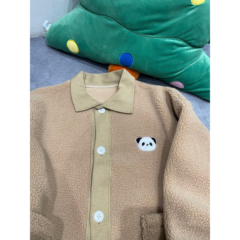 ÁO KHOÁC BOMBER BE ĐẬM GẤU TRÚC G63