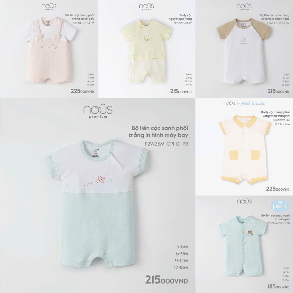 Nous Body Cộc Premium Cao Cấp Cho Bé Nous Body Cộc Petit Nhiều Mẫu