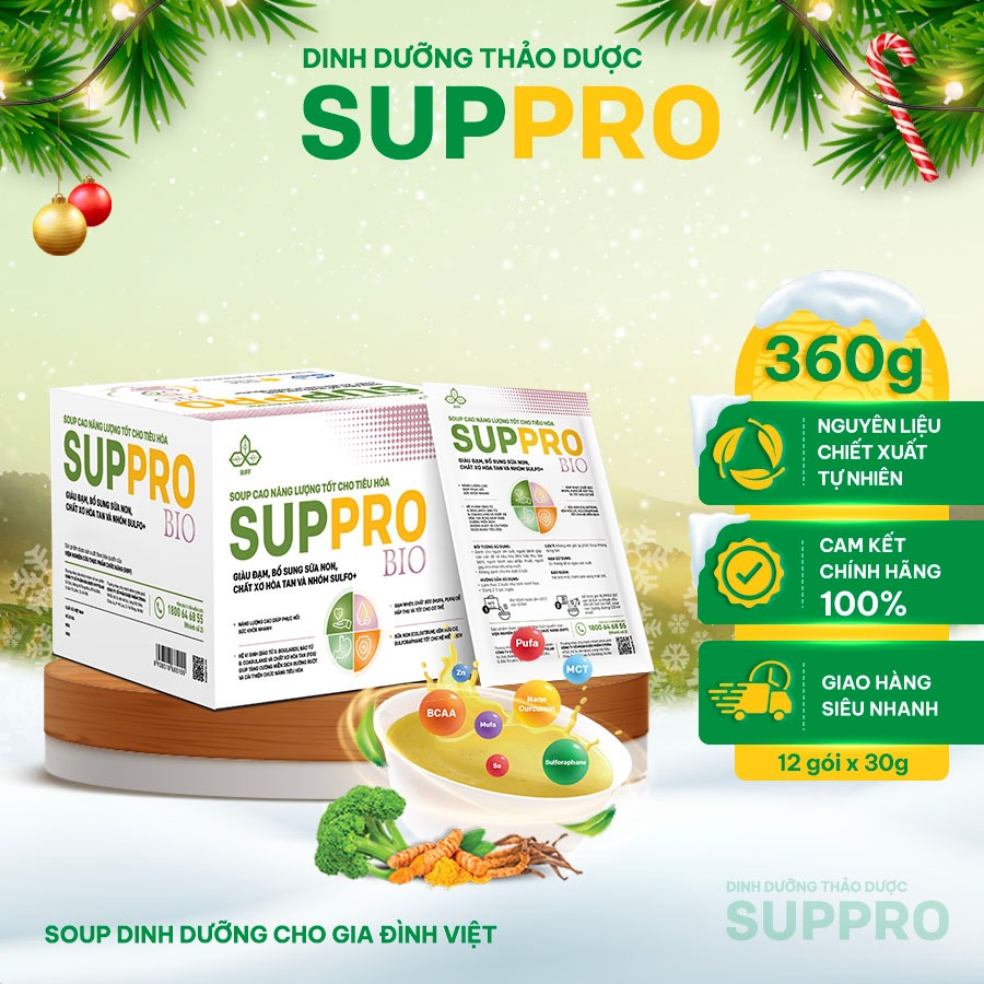 Soup Cao Năng Lượng SUPPRO BIO Dành Cho Bệnh Nhân Gặp Các Vấn Đề Về Tiêu Hóa 12 Gói/Hộp