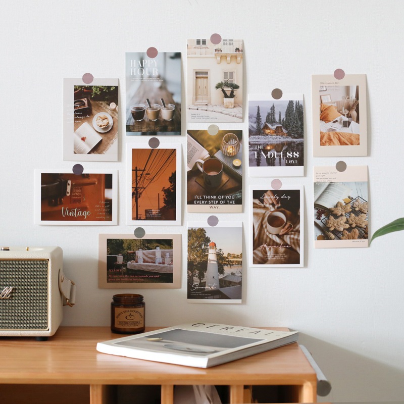 Postcard Set 30 Tấm Trang Trí Decor Tường, Đạo Cụ Chụp Ảnh Aesthetic