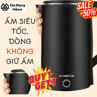 Ấm siêu tốc chigo, inox 304 an toàn, dung tích 2l, đun sôi nhanh, bình đun nước