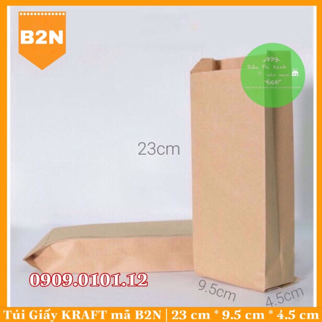 Túi giấy kraft đựng bánh mì, Túi giấy xi măng đựng bánh mì, 50 Túi bánh mì kraft bảo vệ môi trường