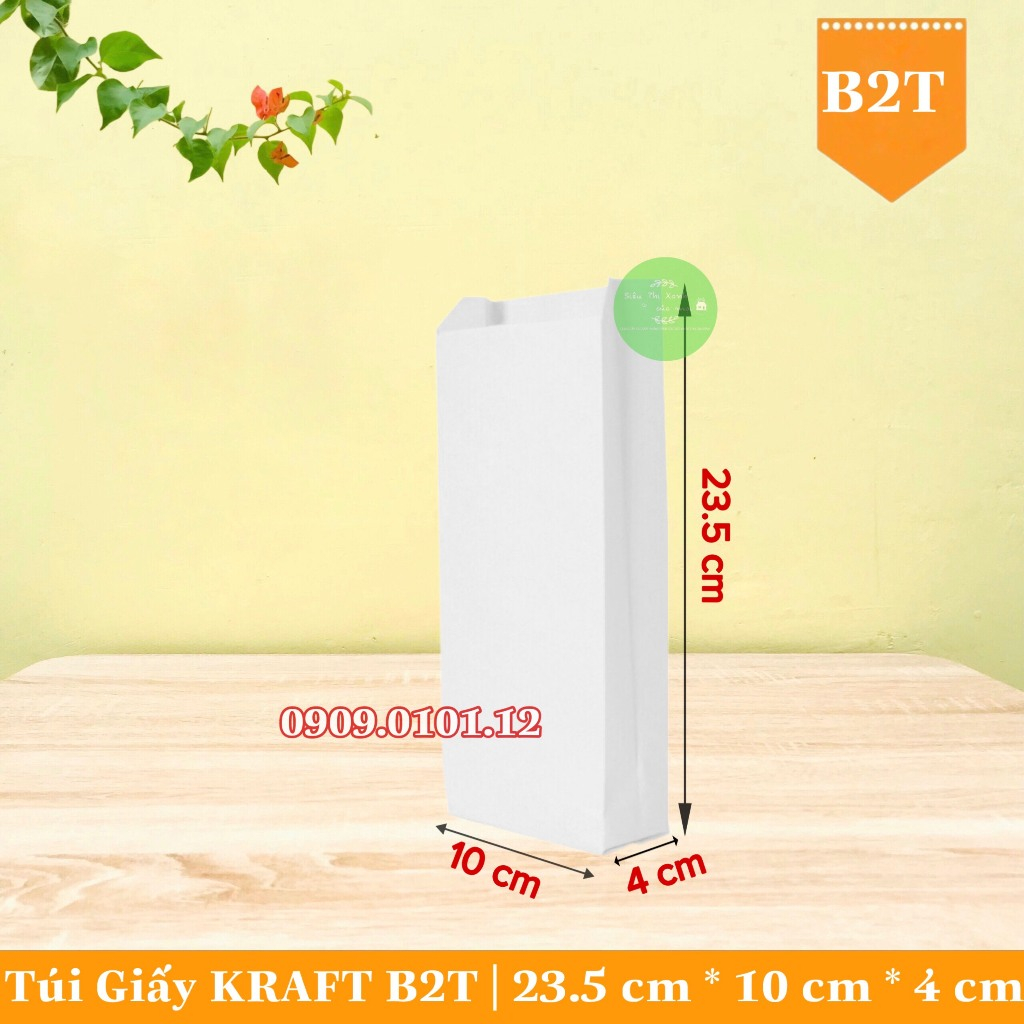 Túi giấy kraft đựng bánh mì, Túi giấy xi măng đựng bánh mì, 50 Túi bánh mì kraft bảo vệ môi trường