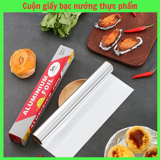 Giấy bạc nướng thịt, giấy bạc nướng thực phẩm cao cấp, an toàn vệ sinh thực phẩm cuộn 5m