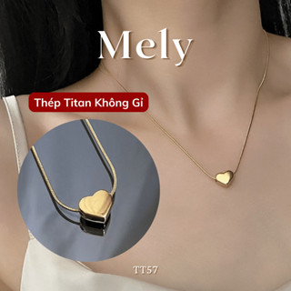   KHÔNG ĐEN GỈ  Dây chuyền Titan trái tim sợi mảnh nữ tính tinh tế - Mely D113 