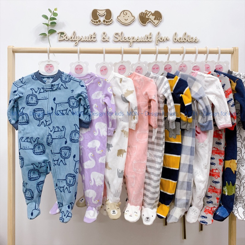 Sleepsuit nỉ, chần bông mẫu mới 2024 hàng xuất dư các hãng cho bé