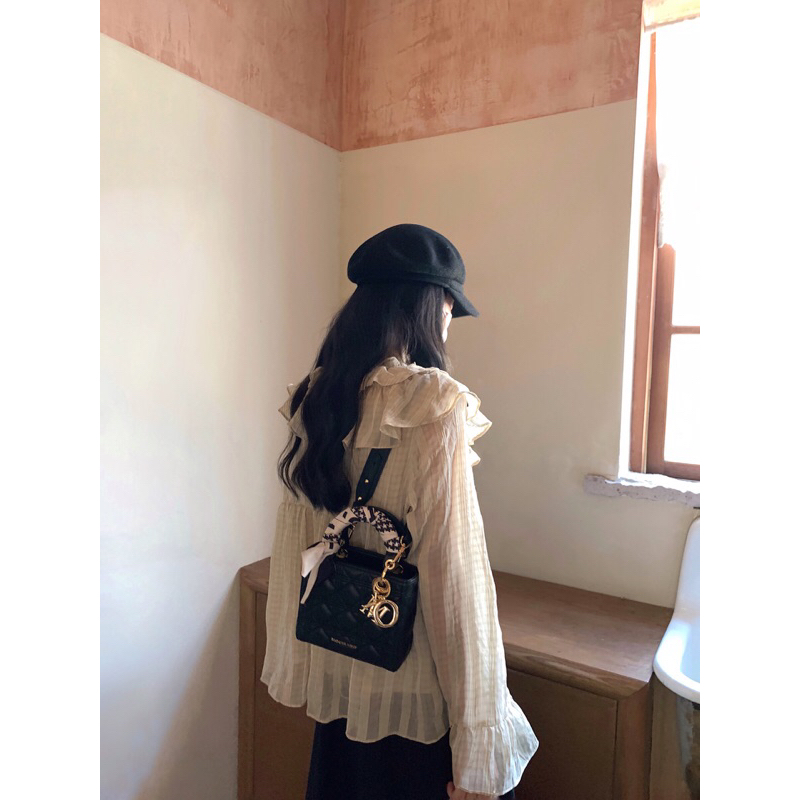 Túi xách da trần trám kèm khăn