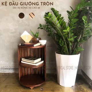  Kệ tab đầu giường kệ gỗ tròn 3 tầng cao cấp decor trang trí 