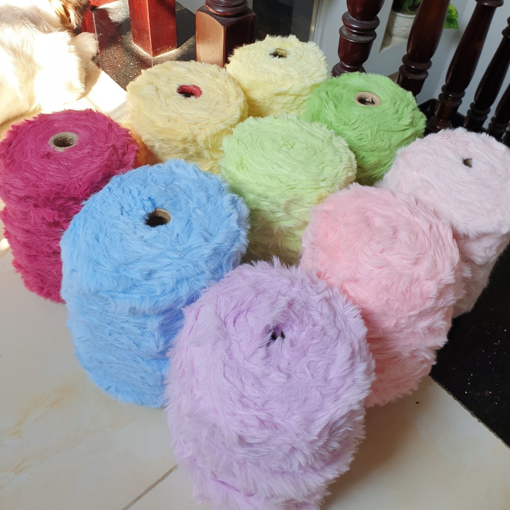 Sợi lông thỏ mềm mịn màu loang, pastel- Tiệm Len Mochi