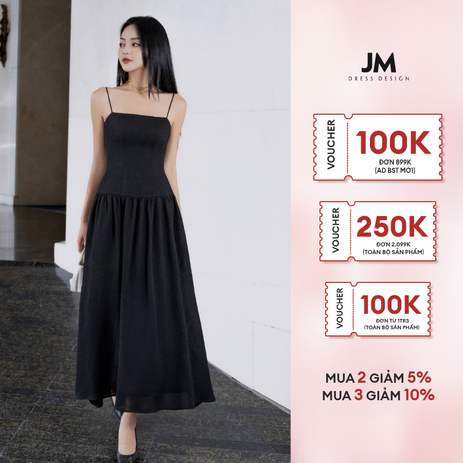 Đầm thiết kế JM Dress Design co gian phối chân nhún 1F31.2308WF
