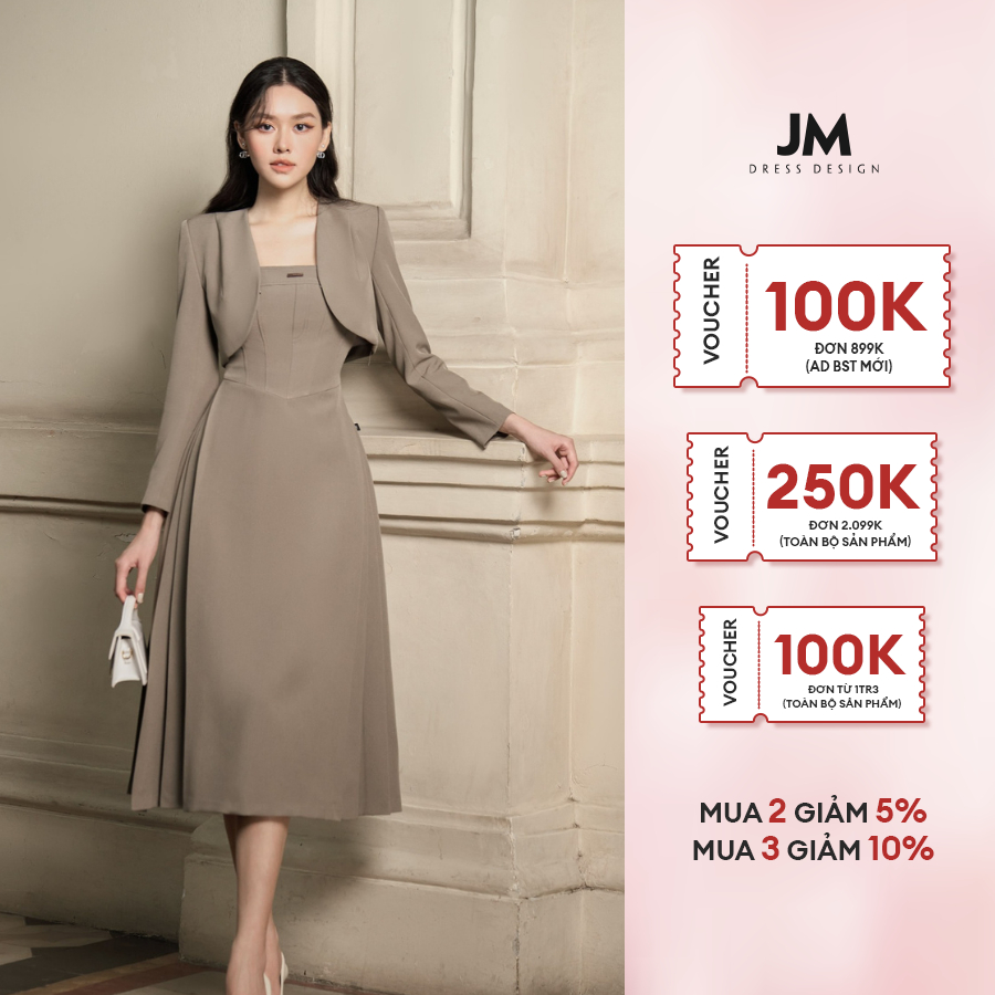 Đầm thiết kế JM Dress Design quây giả corset, xếp ly hông 1F34.2309PL