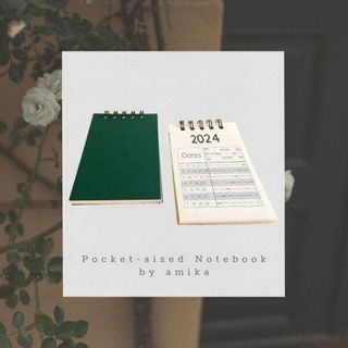 Sổ lò xo bỏ túi - Pocket-size Notebook kèm lịch năm 2024 - Ruột giấy tự chọn: Ô vuông / Chấm bi / Kẻ ngang / Trơn