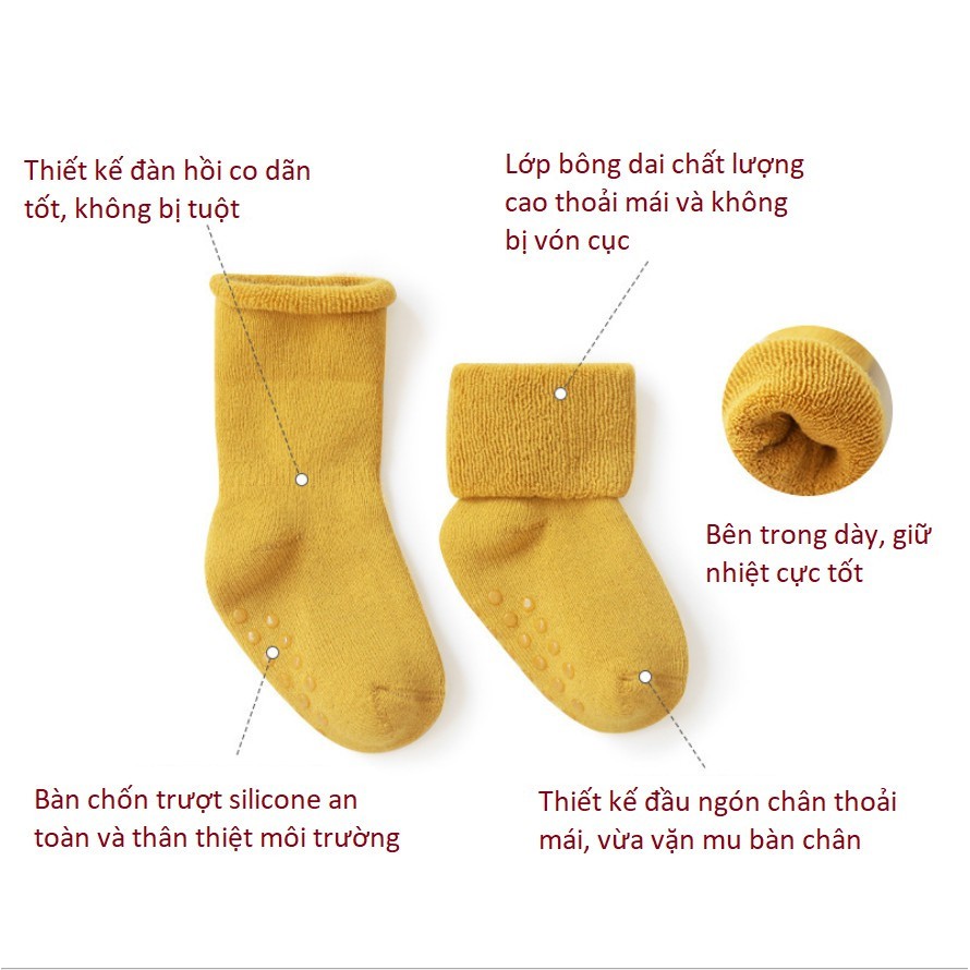 Tất, Vớ Xù Cổ Gập Chống Trượt Cho Bé 0-5 Tuổi