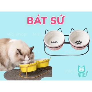 Bát sứ cho thú cưng, bát ăn chó mèo, chén ăn tráng men