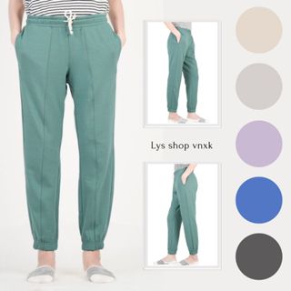 Quần jogger nữ xuất dư,quần nỉ thu đông cạp chun dây rút chất nỉ bông mềm mại ấm áp mặc nhà dạo phố thể thao