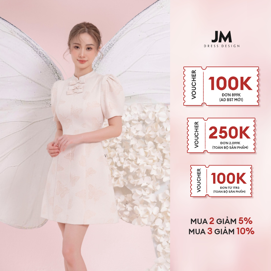 Đầm cách tân thiết kế JM Dress Design đính nơ 1M03.2311WF
