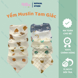 [SET 5C] Khăn Yếm Xô Tam Giác Organic Muslin Cao Cấp Cho Bé Sơ Sinh, Bé Trai, Bé Gái