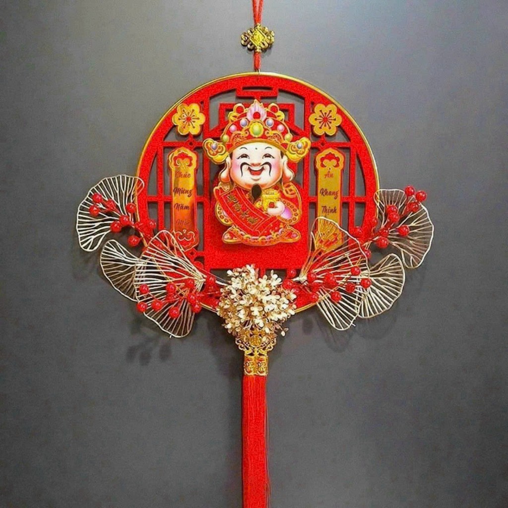 Hot 2024 Thần Tài Lắc Đầu Hoa Kim Tiền Treo Trường