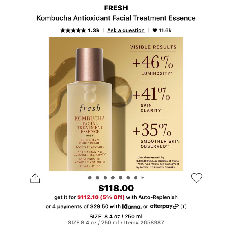 Toner Fresh Kombucha Antioxidant Facial Treatment Essence fullsize 250ml