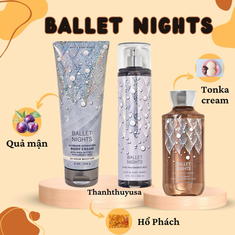 Bộ Sản Phẩm Sữa Tắm - Lotion - Body Mist Xịt Thơm Toàn Thân Hương Nước Hoa Bath & Body Works