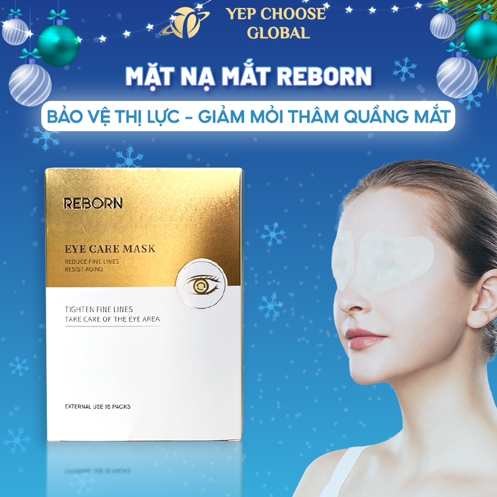 REBORN Mặt nạ mắt (Hộp 30 miếng 15 lần sử dụng) - Giúp giảm đau nhức, mỏi, thâm quầng mắt | Yep Health