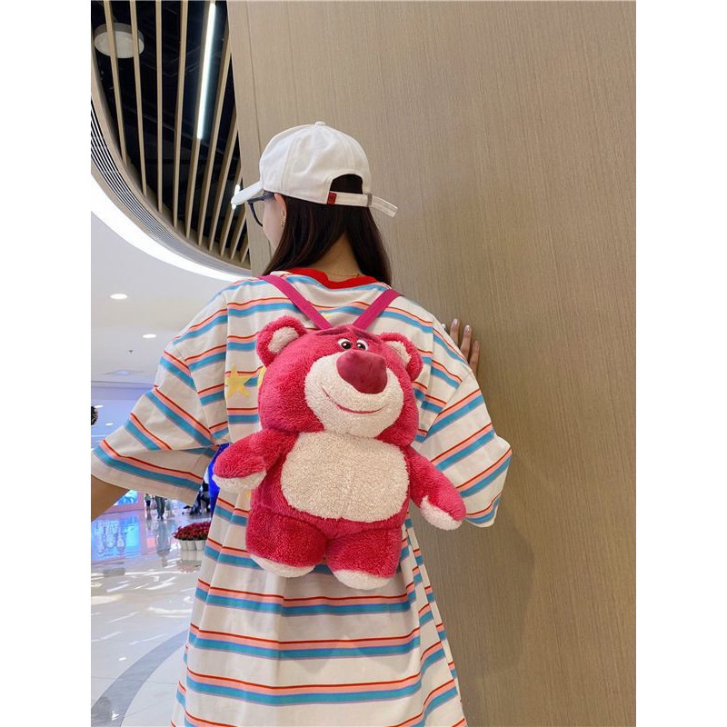 Balo , Túi Đeo Vai Gấu Nhồi Bông Hình Gấu Dâu Lotso Đáng Yêu Dễ Thương