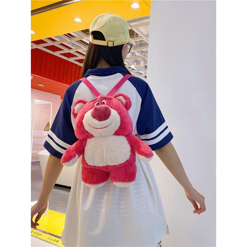 Balo , Túi Đeo Vai Gấu Nhồi Bông Hình Gấu Dâu Lotso Đáng Yêu Dễ Thương