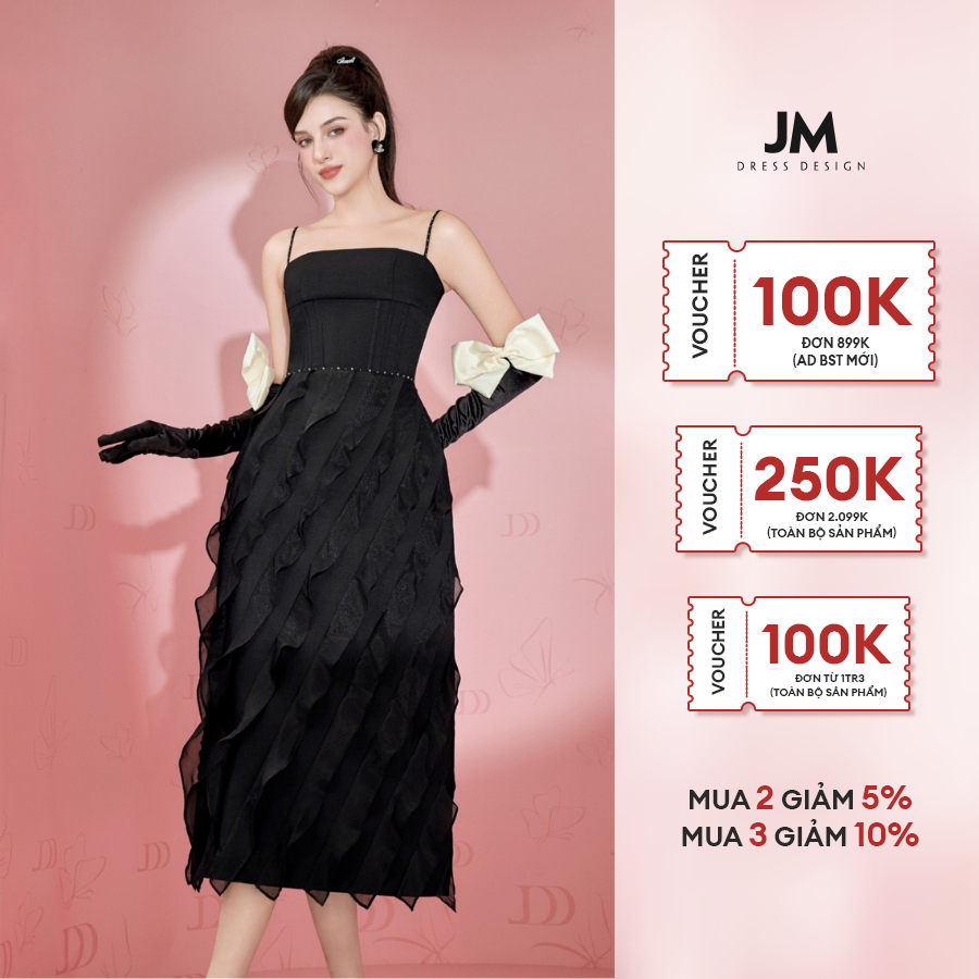 Đầm thiết kế JM Dress Design 2 dây chân bèo 1P32.2310K
