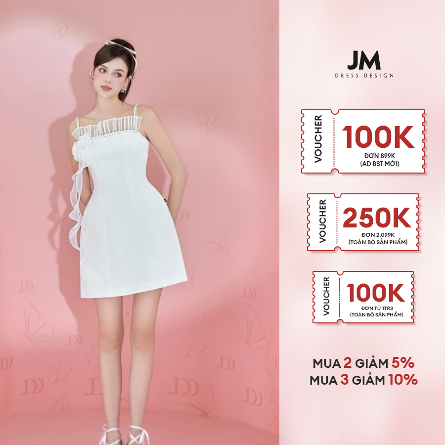 Đầm thiết kế JM Dress Design body phối hoa 1P33.2311WF