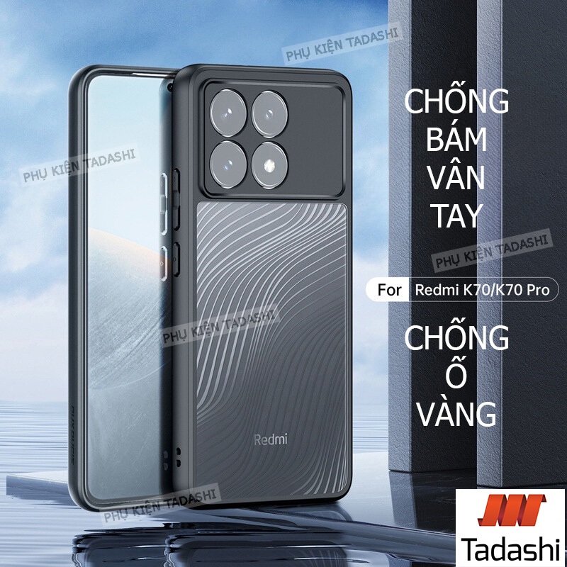Ốp lưng CHỐNG Ố Redmi K70/ K70 Pro, Redmi K70E Viền Dẻo TPU, Lưng CỨNG VẰN MỜ Chống Bám Vân Tay, Có Gờ Bảo vệ camera